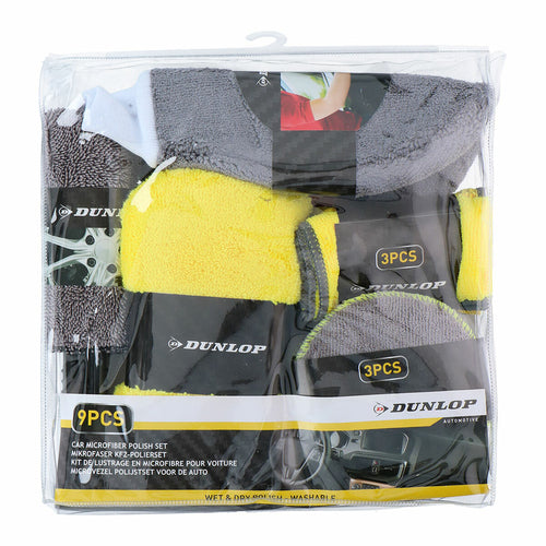 Kit de Limpeza e Detalhe Automóvel Dunlop — 9 Peças